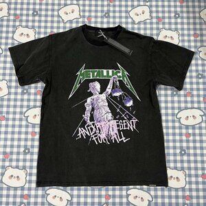 Metallica Band Themed T-Shirt Black Short Sleeve